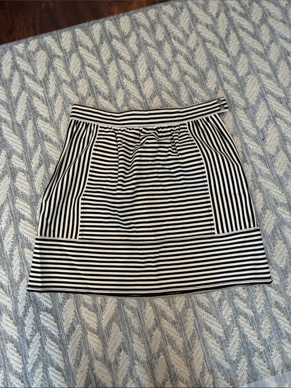 Madewell Black and White Striped Mini Skirt